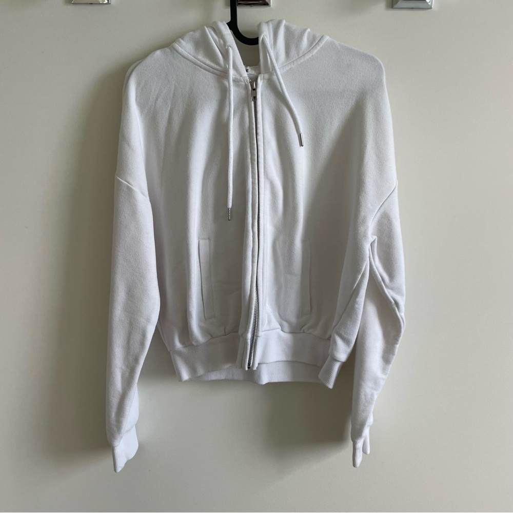 Garage white zip up hoodie